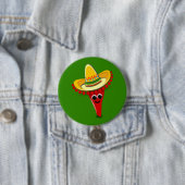 Chili Pepper in een Sombrero Ronde Button 7,6 Cm (In situ)