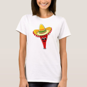 Chili Pepper in een Sombrero T-shirt