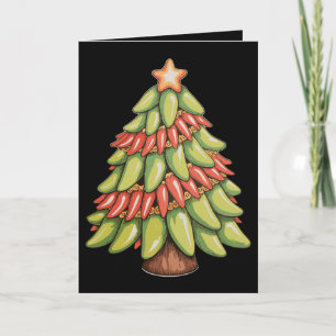 Chili Pepper Kerstboom Hete Kruiden Saus Xmas Kaart