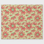 Chili Pepper Kerstmis Poinsettia Cadeaupapier (Vlak)