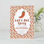 Chili Pepper laat pittige verjaardag krijgen Kaart (Staand voorkant)