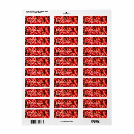 Chili Pepper Mailing Labels (Full Sheet)