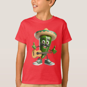 Chili Pepper met een ukelele T-shirt
