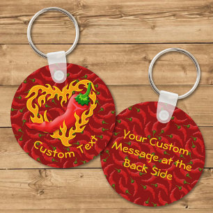 Chili Pepper met flathartkeychain Sleutelhanger