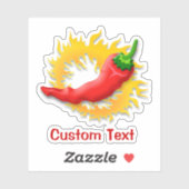 Chili Pepper met vlam Sticker (Vel)
