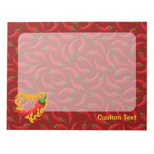 Chili Pepper met vlamhart Notitieblok (Voorkant)