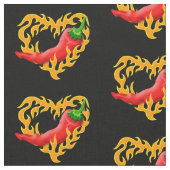 Chili Pepper met vlamhart Stof (Close Up)