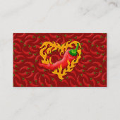 Chili Pepper met vlamhart Visitekaartje (Achterkant)