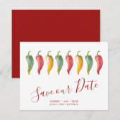 Chili Pepper Opslagdatum Save The Date (Voorkant / Achterkant)