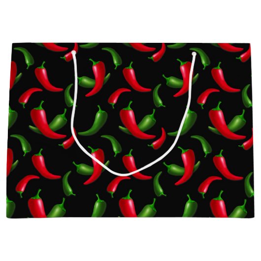 Chili Pepper-patroon grote cadeazak Large Cadeautasje (Voorkant)