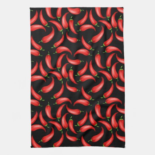 Chili Pepper Pattern Kitchen Towel Theedoek (Verticaal)