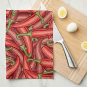 Chili Pepper Pattern Theedoek (Quarter Fold)