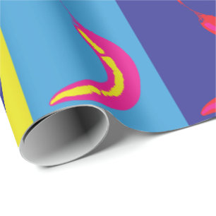 Chili Pepper Pop Art Bright Bold Modern Pattern Cadeaupapier