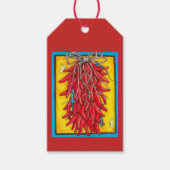 Chili Pepper Ristra Chili Red met Turquoise Lizard Cadeaulabel (Voorkant)