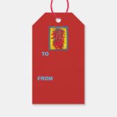 Chili Pepper Ristra Chili Red met Turquoise Lizard Cadeaulabel (Achterkant)