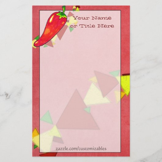 Chili Pepper Stationery Briefpapier (Voorkant)