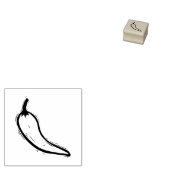 Chili Pepper Vegetable Cooking Rustic Linocut Rubberstempel (Gestempeld)