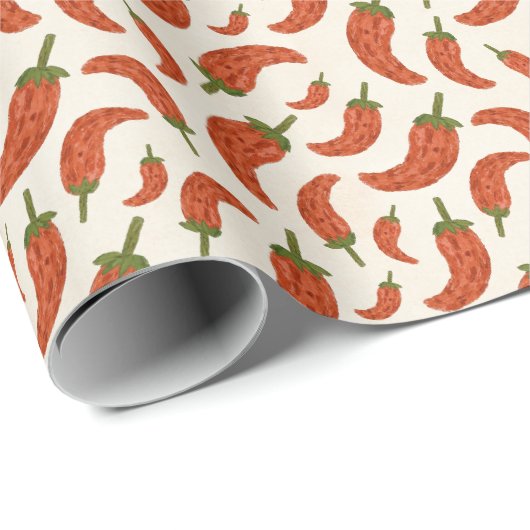 Chili Pepper Waterverf Gift Wrap Cadeaupapier (Rol Hoek)