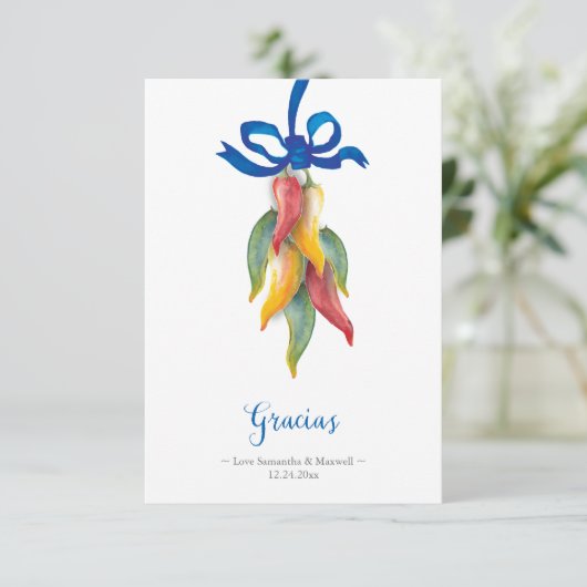 Chili Pepper Weddenschap Hartelijk dank RSVP Kaartje (Staand voorkant)