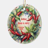 Chili Peppers Christmas Wreath Ornament (Links)