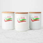 Chili Peppers Custom Jar Label Voedselcontainer Etiket (Flessen)