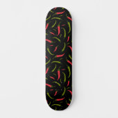 Chili Peppers Patterned Black Skateboard (Voorkant)