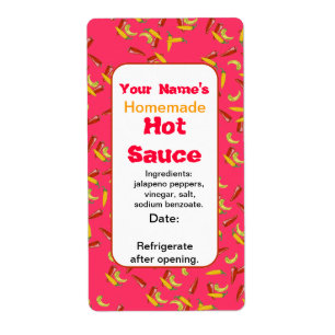 Chili Peppers Red Voeg Jouw naam Hot Sauce Labels