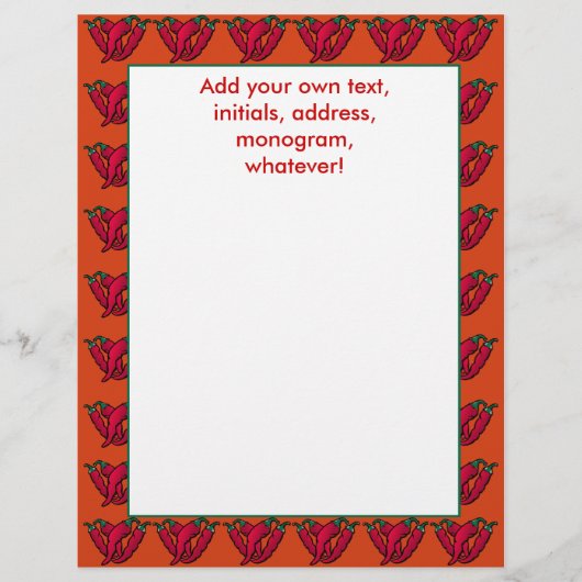Chili Peppers Stationery of Letterhead Briefhoofd Ontwerp (Voorkant)