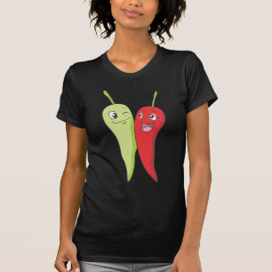 Chili Peppers T Shirt   Rode groene Spaanse peper 