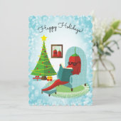 Chili piment lire carte de Noël culinaire (Debout devant)