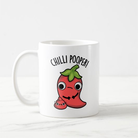 Chili Poooper Grappige Pepper Pun Koffiemok (Links)