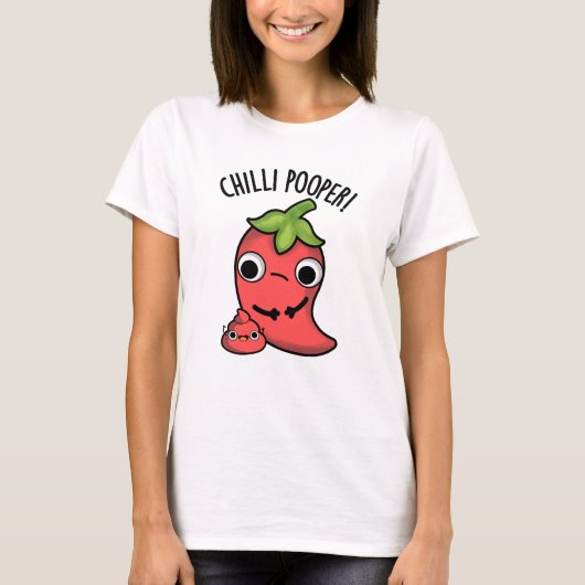 Chili Poooper Grappige Pepper Pun T-shirt (Voorkant)