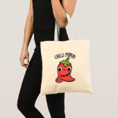 Chili Poooper Grappige Pepper Pun Tote Bag (Voorkant (product))