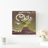 Chili poster vintage vierkante klok (Huis)
