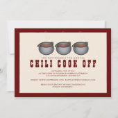 Chili Pot Trio Chili Cook Off Party Invitation (Devant)
