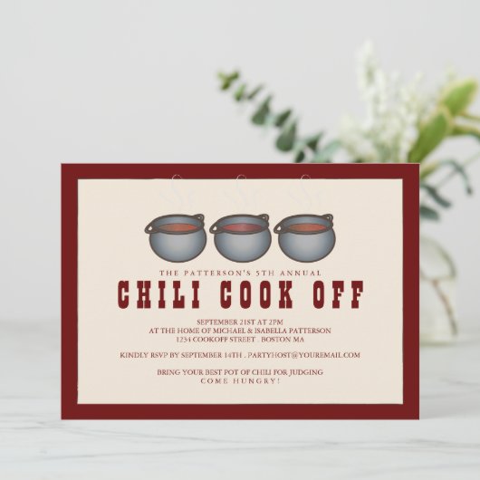 Chili Pot Trio Chili Uitnodiging (Staand voorkant)