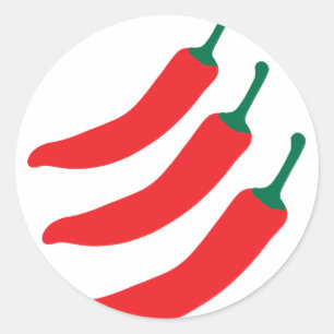 Chili Red Hot Drie Peppers Ronde Sticker