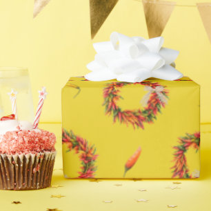 Chili Ristra Kransen en Pepers All-Over Patroon Cadeaupapier