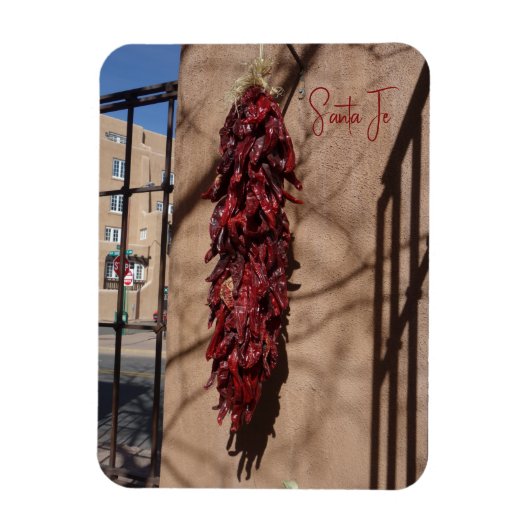 Chili Ristras Père Noël Fe New Mexico Magnet (Vertical)