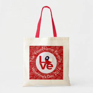 Chili Rood LOVE Vlag Gepersonaliseerd Tote Bag