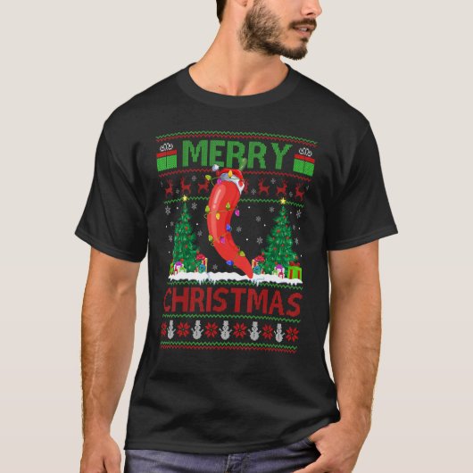 Chili Vegetable Xmas Tree Ugly Santa Chili Chris T-shirt (Voorkant)