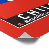 Chili Vlag Embleem Noodlijdende  Poster (Hoek)