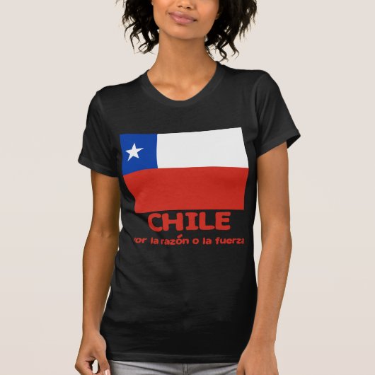 Chili Vlag T-shirt met Chileense Motto (Voorkant)