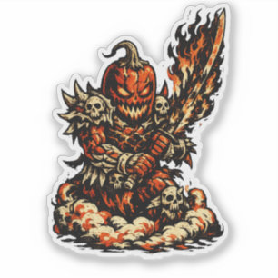 Chili Vuurdemon Halloween — Donkere Krijger Retro Sticker
