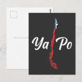 Chili Ya Po Amérique du Sud Carte Drapeau chilien (Devant / Derrière)