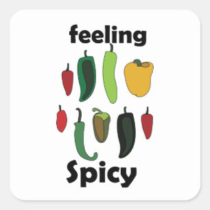 Chilipeper Voelt Spicy Fiesta Feest Vierkante Sticker