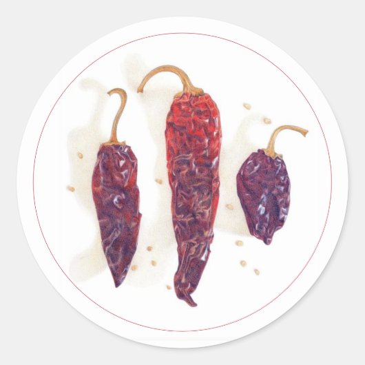 CHILIPEPERS 1,5" ronde Stickers (Voorkant)