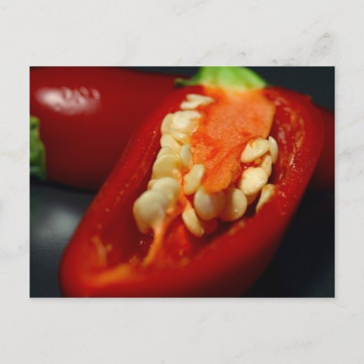 chilipezaad, stilleven briefkaart (Voorkant)