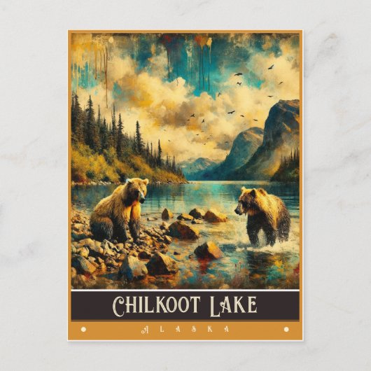 Chilkoot Lake, Alaska |  schilderij Briefkaart (Voorkant)
