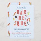 Chill and Grill Barbequefeest Blauw Kaart (Voorkant / Achterkant)